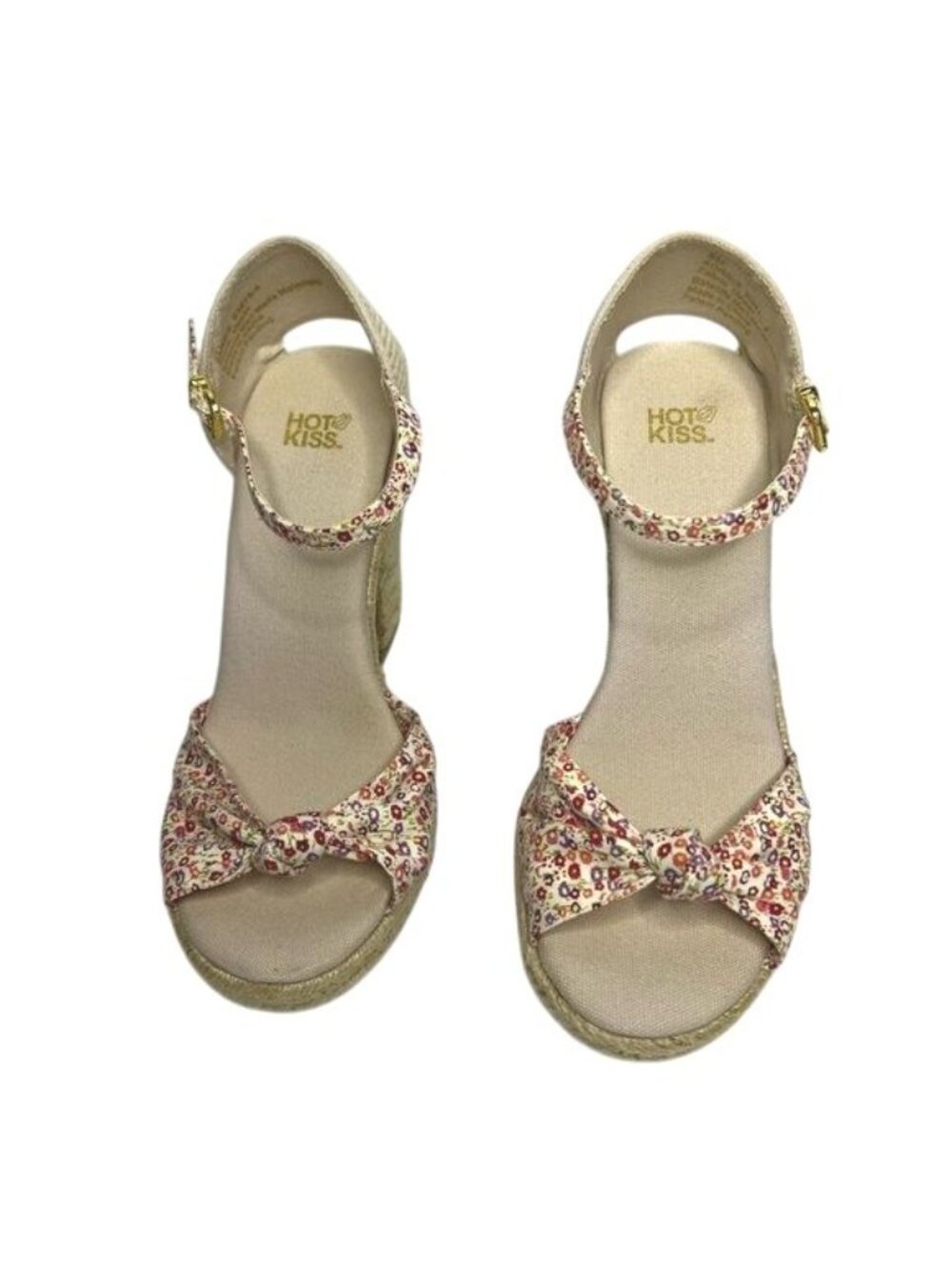 Hot Kiss Floral Ankle-Strap Chunky Heel Sandals Womens Size 8 - Picture 10 of 12